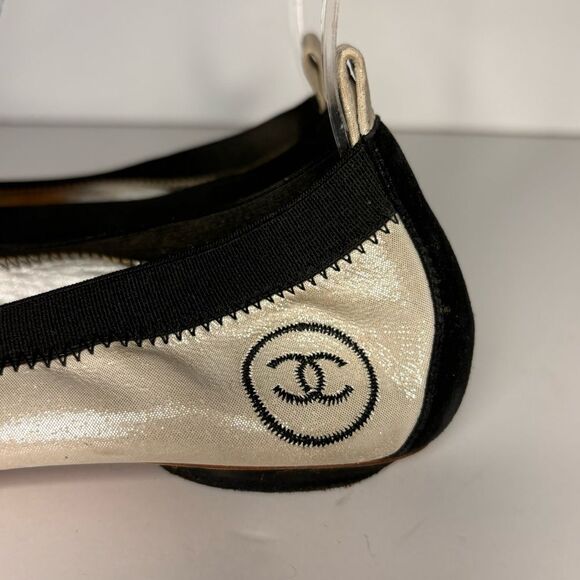 CHANEL Stretch Spirit Interlocking CC Logo Ballet Flat - Picture 12 of 14